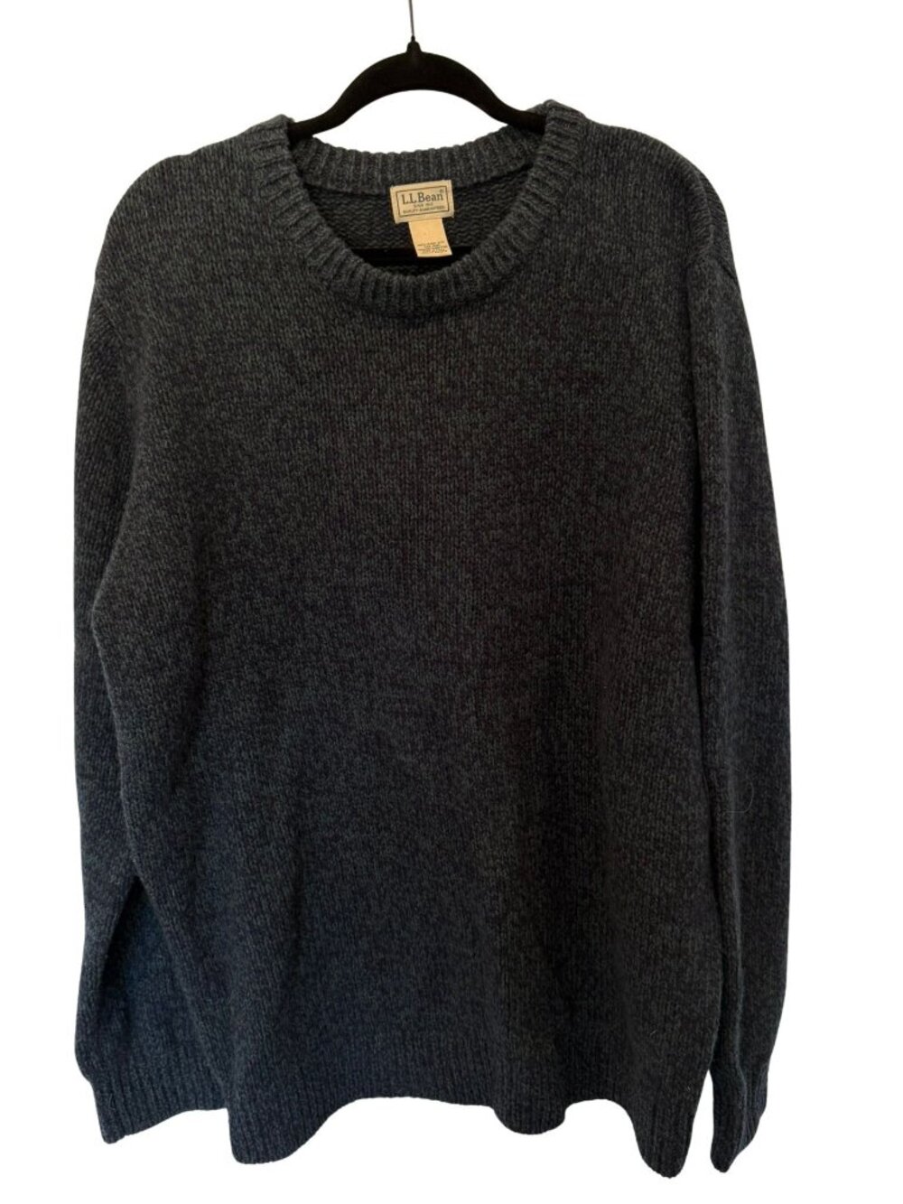 L.L.Bean Men’s XXL Charcoal Classic Ragg Wool Lambswool Crewneck Sweater
